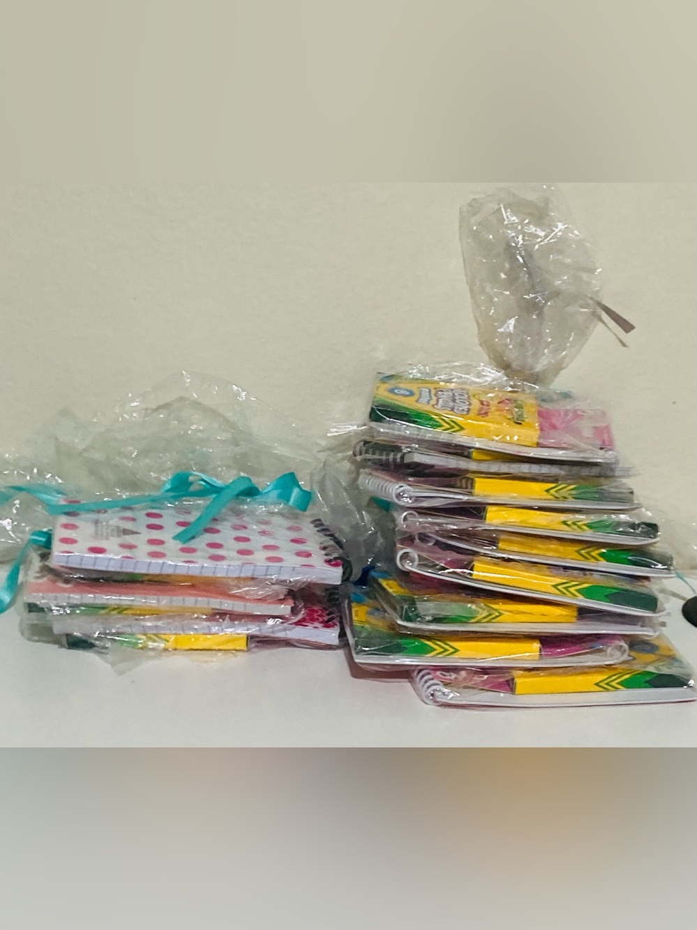 12 Party Bags: Multicolor 3” x 5” Mini Notebooks & Crayola 8pk Colored Pencils